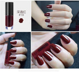 Professional 2017 New Nail Lacquer Art Decoration Waterproof 6ml Pigment Metal Black Red Nude Peel Off Nails Polish Colors