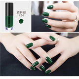 Professional 2017 New Nail Lacquer Art Decoration Waterproof 6ml Pigment Metal Black Red Nude Peel Off Nails Polish Colors