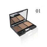 Professional 3 Color Eyebrow Powder Palette Waterproof Shade For Eyebrows Enhancer Cosmetic Brush Mirror Box Makeup Tools Set