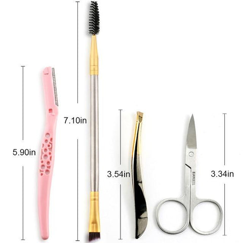 Professional 3 Color Eyebrow Powder Palette Waterproof Shade For Eyebrows Enhancer Cosmetic Brush Mirror Box Makeup Tools Set