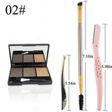 Professional 3 Color Eyebrow Powder Palette Waterproof Shade For Eyebrows Enhancer Cosmetic Brush Mirror Box Makeup Tools Set