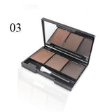 Professional 3 Color Eyebrow Powder Palette Waterproof Shade For Eyebrows Enhancer Cosmetic Brush Mirror Box Makeup Tools Set