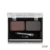 Professional Brand Eyeshadow Cake Makeup 2 Color Waterproof Eyebrow Powder Eye Shadow Eye Brow Palette + Brush Eyebrow Enhancer