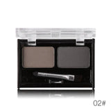 Professional Brand Eyeshadow Cake Makeup 2 Color Waterproof Eyebrow Powder Eye Shadow Eye Brow Palette + Brush Eyebrow Enhancer