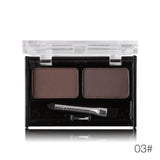 Professional Brand Eyeshadow Cake Makeup 2 Color Waterproof Eyebrow Powder Eye Shadow Eye Brow Palette + Brush Eyebrow Enhancer