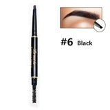 Professional Double-end Eyebrow Pencil Makeup Waterproof Eyebrow Black Brown Natural Eye Brow Pen with Brush Make Up Cosmetics