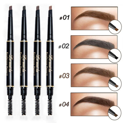 Professional Double-end Eyebrow Pencil Makeup Waterproof Eyebrow Black Brown Natural Eye Brow Pen with Brush Make Up Cosmetics