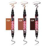 Professional Natural 2 in 1 Waterproof Long lasting Eyebrow Eyeliner Liquid Eyebrow Pen Pencil Makeup Cosmetic Tools WH