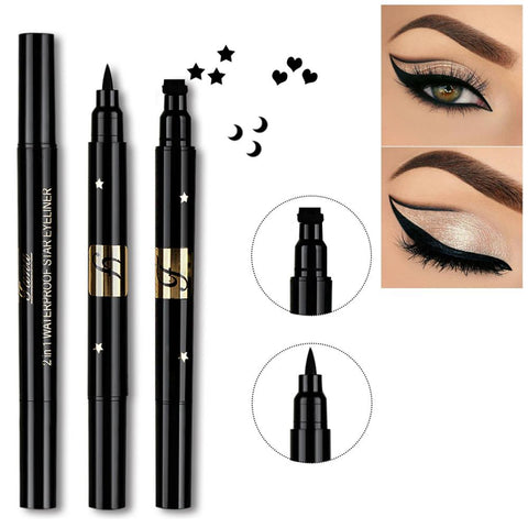 Professional make-up black liquid quick-drying double-head eyeliner durable waterproof fashion stunning charm embellishment seal