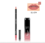 Pudaier 1pc Matte Liquid Lipstick Cosmetic Lip Kit+ 1 Pc Nude Lip Liner Pencil MakeUp Set Waterproof Long Lasting Lipstick Gfit