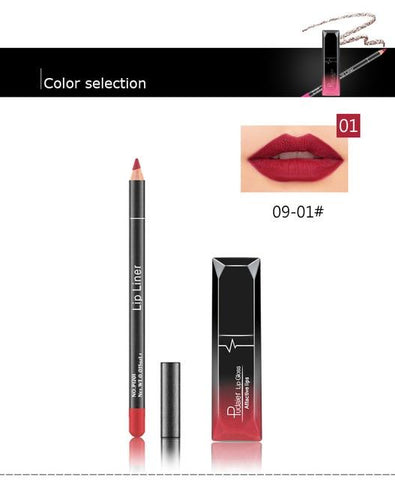 Pudaier 1pc Matte Liquid Lipstick Cosmetic Lip Kit+ 1 Pc Nude Lip Liner Pencil MakeUp Set Waterproof Long Lasting Lipstick Gfit