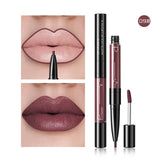 Pudaier 2 In1 Matte Lip Gloss Lip Liner Maquiagem Profissional Completa Agate Red Lip Tint Plumper Tattoo Makeup Liquid Lipstick