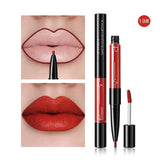 Pudaier 2 In1 Matte Lip Gloss Lip Liner Maquiagem Profissional Completa Agate Red Lip Tint Plumper Tattoo Makeup Liquid Lipstick