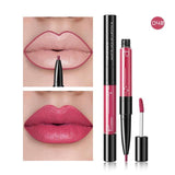 Pudaier 2 In1 Matte Lip Gloss Lip Liner Maquiagem Profissional Completa Agate Red Lip Tint Plumper Tattoo Makeup Liquid Lipstick