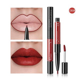 Pudaier 2 In1 Matte Lip Gloss Lip Liner Maquiagem Profissional Completa Agate Red Lip Tint Plumper Tattoo Makeup Liquid Lipstick