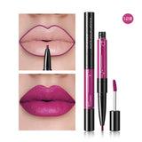 Pudaier 2 In1 Matte Lip Gloss Lip Liner Maquiagem Profissional Completa Agate Red Lip Tint Plumper Tattoo Makeup Liquid Lipstick