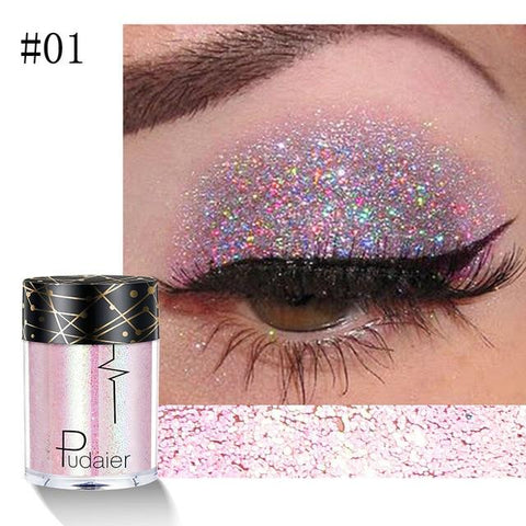 Pudaier Luster Glitter Shadow Powder Pigment Shiny Eye Body Glitter Holographic Eye Single Eye Glitter Festival Party Makeup