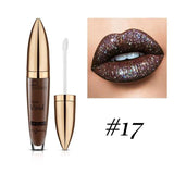 Pudaier Sexy Color Changing Glitter Lipstick Liquid Metallic Lip Gloss Diamond Waterproof Pearl Lipgloss Women Makeup Lip Batom