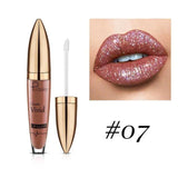 Pudaier Sexy Color Changing Glitter Lipstick Liquid Metallic Lip Gloss Diamond Waterproof Pearl Lipgloss Women Makeup Lip Batom