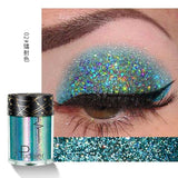 Pudaier Shimmer Holographic Sequins Glitter Tattoo Glitter Eyes Skin Highlighter Festival Pigment for Face Lips Body Glitter