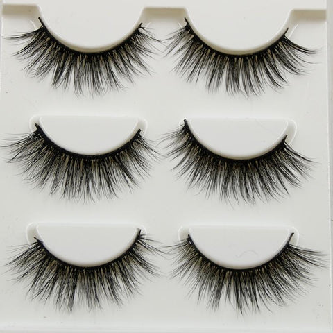 Pure Hand Cotton Thread False Eyelashes Messy Soft Natural Thick Fake Eyelashes 3D Three Dimensional Makeup Tools Eyelashes