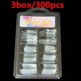 Putimi 100pcs Half-cover Nail Tips Natural/transparent Acrylic UV Gel False Nail Tips Manicure Half Fake Nail Art Tips Extension