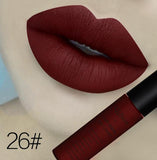Qibest Brand Beauty Makeup Waterproof Long Lasting Matt Lip Gloss Lot Pigment Blue Black Velvet Lipstick Matte Liquid Makeup