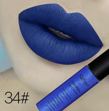 Qibest Brand Beauty Makeup Waterproof Long Lasting Matt Lip Gloss Lot Pigment Blue Black Velvet Lipstick Matte Liquid Makeup