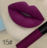Qibest Brand Beauty Makeup Waterproof Long Lasting Matt Lip Gloss Lot Pigment Blue Black Velvet Lipstick Matte Liquid Makeup