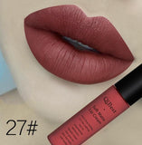 Qibest Brand Beauty Makeup Waterproof Long Lasting Matt Lip Gloss Lot Pigment Blue Black Velvet Lipstick Matte Liquid Makeup