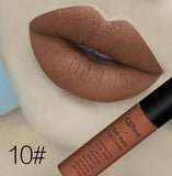 Qibest Brand Beauty Makeup Waterproof Long Lasting Matt Lip Gloss Lot Pigment Blue Black Velvet Lipstick Matte Liquid Makeup