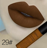 Qibest Brand Beauty Makeup Waterproof Long Lasting Matt Lip Gloss Lot Pigment Blue Black Velvet Lipstick Matte Liquid Makeup