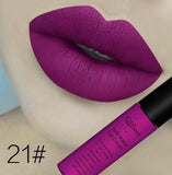 Qibest Brand Beauty Makeup Waterproof Long Lasting Matt Lip Gloss Lot Pigment Blue Black Velvet Lipstick Matte Liquid Makeup