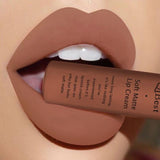 Qibest Brand Waterproof Matte Nude Lipstick Lipkit Pigment Dark Red Black Long Lasting Lip Gloss Lot Women Makeup