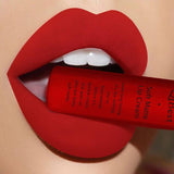 Qibest Brand Waterproof Matte Nude Lipstick Lipkit Pigment Dark Red Black Long Lasting Lip Gloss Lot Women Makeup