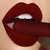 Qibest Brand Waterproof Matte Nude Lipstick Lipkit Pigment Dark Red Black Long Lasting Lip Gloss Lot Women Makeup