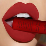 Qibest Brand Waterproof Matte Nude Lipstick Lipkit Pigment Dark Red Black Long Lasting Lip Gloss Lot Women Makeup