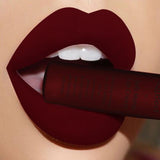 Qibest Brand Waterproof Matte Nude Lipstick Lipkit Pigment Dark Red Black Long Lasting Lip Gloss Lot Women Makeup