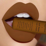 Qibest Brand Waterproof Matte Nude Lipstick Lipkit Pigment Dark Red Black Long Lasting Lip Gloss Lot Women Makeup
