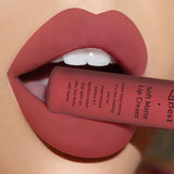Qibest Brand Waterproof Matte Nude Lipstick Lipkit Pigment Dark Red Black Long Lasting Lip Gloss Lot Women Makeup