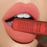 Qibest Brand Waterproof Matte Nude Lipstick Lipkit Pigment Dark Red Black Long Lasting Lip Gloss Lot Women Makeup