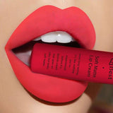 Qibest Brand Waterproof Matte Nude Lipstick Lipkit Pigment Dark Red Black Long Lasting Lip Gloss Lot Women Makeup