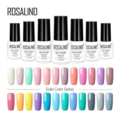 ROSALIND 01-58 Gel Varnishes Pure Color Soak Off Primer Need Base Top Coat UV Gel For nail art gel nail polish