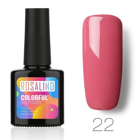ROSALIND 10ML Nail Polish 58 Colors UV LED Nail Gel Polish UV LED Nail Art Lacquer Semi Permanent Soak-off Gel White Varnish