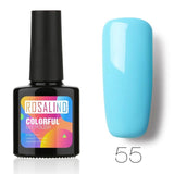 ROSALIND 10ML Nail Polish 58 Colors UV LED Nail Gel Polish UV LED Nail Art Lacquer Semi Permanent Soak-off Gel White Varnish