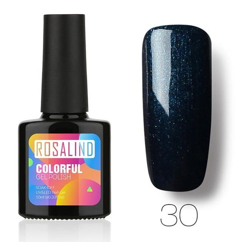 ROSALIND 10ML Nail Polish 58 Colors UV LED Nail Gel Polish UV LED Nail Art Lacquer Semi Permanent Soak-off Gel White Varnish