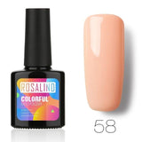 ROSALIND 10ML Nail Polish 58 Colors UV LED Nail Gel Polish UV LED Nail Art Lacquer Semi Permanent Soak-off Gel White Varnish