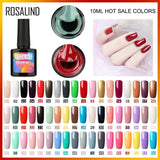 ROSALIND 10ML Nail Polish 58 Colors UV LED Nail Gel Polish UV LED Nail Art Lacquer Semi Permanent Soak-off Gel White Varnish