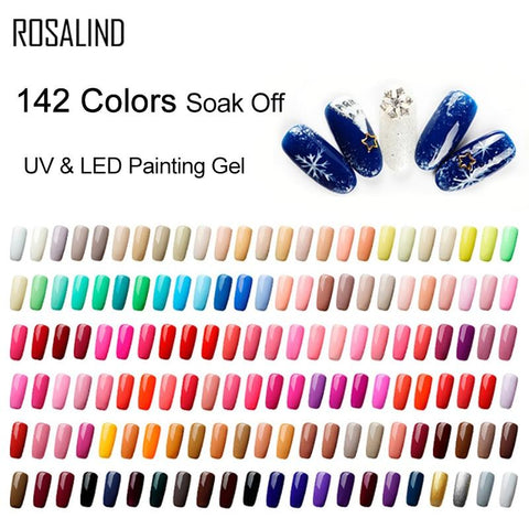 ROSALIND 5ml 142 Colors Gel Varnish UV Nail Gel Polish Manicure DIY French Nail Art Polish Design Soak Off Nail Painting Color