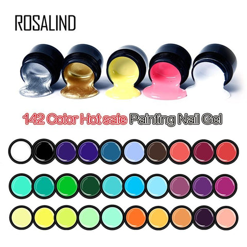 ROSALIND 5ml HOT Selling Gel Lacquer Pure Color UV Gel Manicure DIY Nail Art  Gel Polish Design Nail Painting Color Gel Varnish